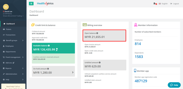 Healthmetrics Dashboard screenshot 2